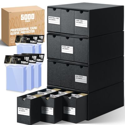 5000 Count MTG Card Sleeves and 8000+ Trading Card Storage Box