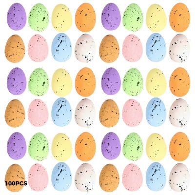 Colorful Easter Egg Decorations, Holiday Festivities, 100 Pcs of Mini Speckled Foam Easter Eggs for Crafts, Great for DIY Projects, Spring Party Decor, Home Decor