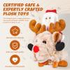 Gfilay Santa and Musicial Rudolph Stuffed Animal,Animated Christmas Plush Toys for Kids (Brown view 2