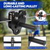Dollate 200FT Zip Lines for Kids and Adults Outdoor: 400LBS Capacity Updated Removable Design Trolley,Safety Harness,Thickened Seat,Quick Tighten Zipline Kits for Backyard view 4