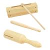 5-Piece Wooden Block Percussion Set - Instruments For Kids And Educators - Portable And Compact view 1