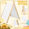 Wesnoy 6 Pack Teepee Tents Bulk, Sleepover Play Tents Washable Foldable Teepee Shelter for Indoor Outdoor Slumber Pajama Party(White) view 3