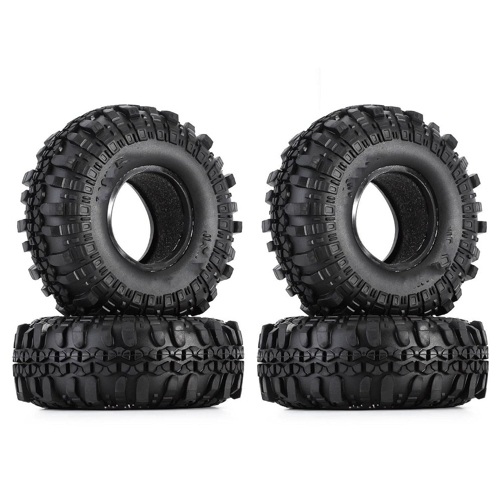 Compatible with Axial for SCX10 90046 AXI03007 for Tamiya CC01 D90 D110 4PCS 1.9" Rubber Tyre/Wheel Tires for 1:10 RC Rock Crawler RC Car Tyre Hub Wheels