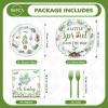 96Pcs Little Sprout Baby Shower Party Supplies Vegetables Spring Garden Plates and Napkins Disposable Greenery Nature Farm Tableware Set for Kids Birthday Gender Reveal Party Decorations Serves 24 view 2