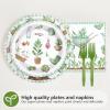 96Pcs Little Sprout Baby Shower Party Supplies Vegetables Spring Garden Plates and Napkins Disposable Greenery Nature Farm Tableware Set for Kids Birthday Gender Reveal Party Decorations Serves 24 view 3