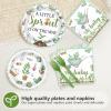 96Pcs Little Sprout Baby Shower Party Supplies Vegetables Spring Garden Plates and Napkins Disposable Greenery Nature Farm Tableware Set for Kids Birthday Gender Reveal Party Decorations Serves 24 view 4