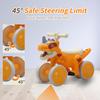 VIZZTY Dinosaur Balance Bike for 1-3 Year Olds, Toddler 4-Wheel No-Pedal Walker Scooter with Music & Mist Spray Effects, ASTM Certified First Birthday Gift for Boys & Girls (Orange) view 3