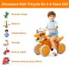 VIZZTY Dinosaur Balance Bike for 1-3 Year Olds, Toddler 4-Wheel No-Pedal Walker Scooter with Music & Mist Spray Effects, ASTM Certified First Birthday Gift for Boys & Girls (Orange) view 4