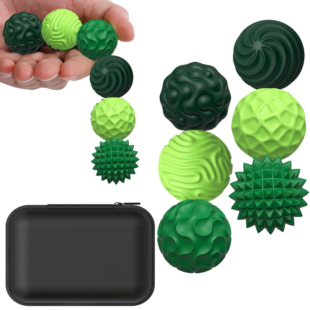 BUSOHA Silicone Fidget Balls - 6 Pack New Grade Fidget Toys Stress Balls for Adults Sensory Stone Travel Toys for Calming,Autism and ADHD,Gifts for Teens