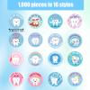 1000pcs Dental Stickers, 1.5in Round Cute Dentist Decals Tooth Fairy Stickers Reward Prize for Kids Fun Dental Decorations for Notebook Laptop Water Bottle (Style 2) view 2