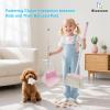 Toddler Cleaning Toy Set -28'' Kids Mini Broom and Dustpan, Toddler Household Helper, Parent-Child Interactive Play Cleaning Tool, Cute Cartoon Design, Small Safe Corner Broom (Pink) view 2