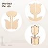 24 Piece Wooden Flower Craft Kit, Spring-Themed DIY Craft Ornaments for Kids, Ideal for Creative Family Art Projects, Includes 3 Unique Patterns view 2