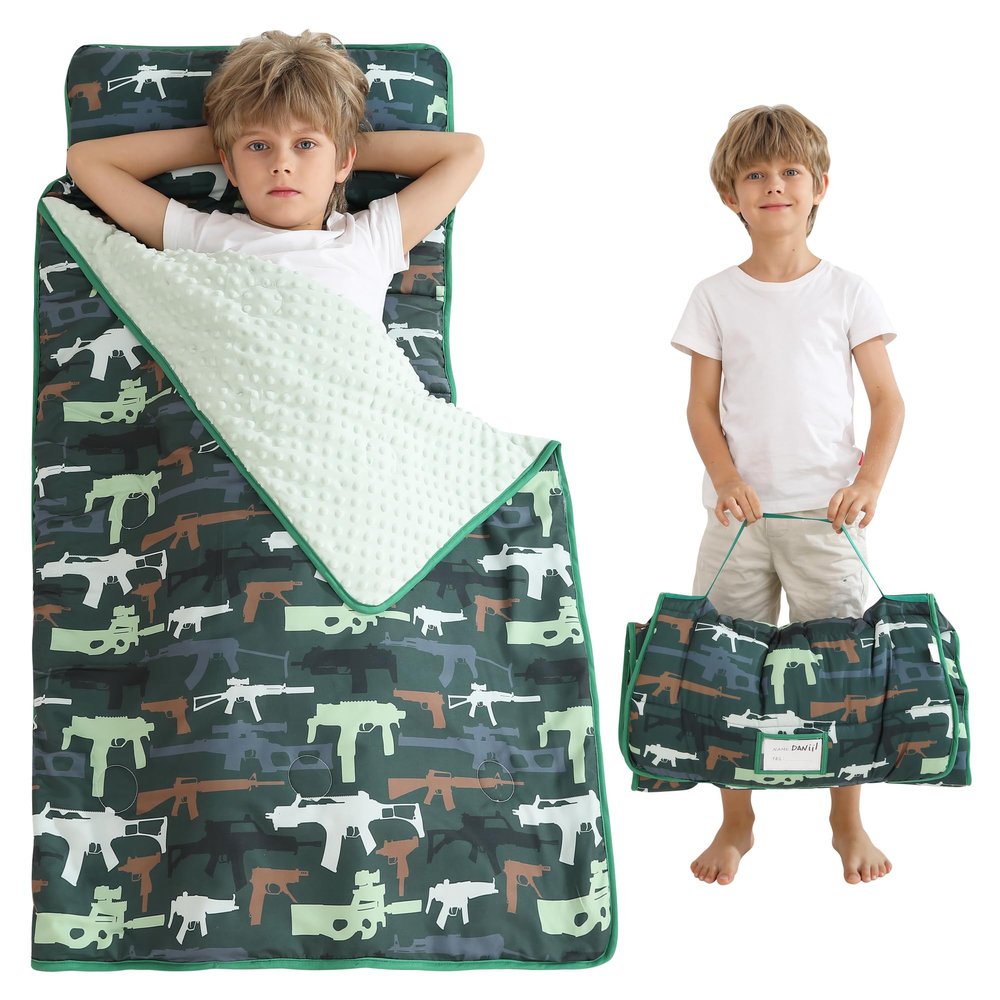 Viviland Toddler Kid Nap Mat for Preschool, Slumber Bag with Pillow and Blanket, Daycare Sleeping Bag Kindergarten Sleep Mat