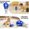 SWTOIPIG Electric Dancing Octopus Toy with Led Light and Music, Kids Electric Crawling Octopus Tummy Time Toy, Rechargeable Interactive Sensory Toys, for Christmas Birthday Gift (Blue) view 3