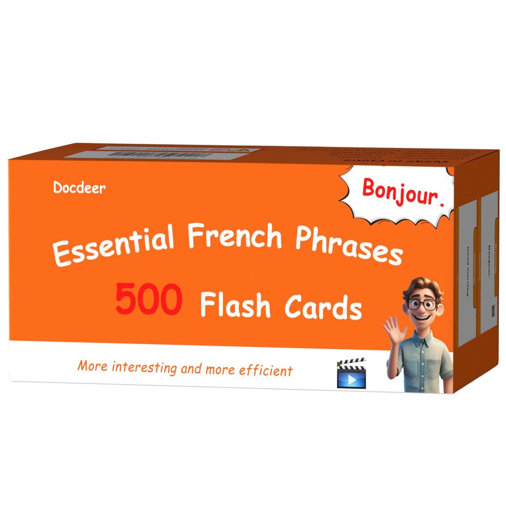 500 French Phrases Flash Cards Flashcards for Adults & Beginners - Learn French Phrases for Beginners