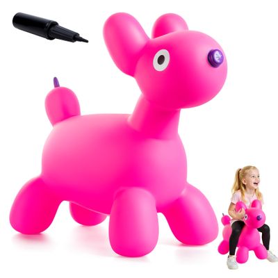EVERICH TOY Bouncy Horse Hopper for Toddlers, Balloon Dog Bouncy Animals Jumping Horse, Inflatable Ride on Bouncer Hopping Toys Gifts for Boys Girls 18 Months 2 3 4 5 6 Years Old