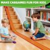 15 Ft Flexible Race Car Track for Hot Wheels & 1/64th Diecast Cars Indoor & Outdoor Play Flexible Car Tracks for Kids (Orange) view 3