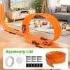15 Ft Flexible Race Car Track for Hot Wheels & 1/64th Diecast Cars Indoor & Outdoor Play Flexible Car Tracks for Kids (Orange) view 4
