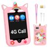 ele ELEOPTION 4G Smart Phone for Kids Toys with SIM Card, Touchscreen Toy Phone Interactive GPS Cell Phone for 3 4 5 6 7 8 9 10 Year Old Girls Boys Christmas Birthday Calling Smartphone Gifts Pink view 1