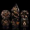 AUSTOR 7-Die DND Dice Set Handmade Sharp Edge Polyhedral Dice for Dungeons and Dragons D&D RPG MTG Table Games (Black & Red, Copper) view 2