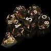 AUSTOR 7-Die DND Dice Set Handmade Sharp Edge Polyhedral Dice for Dungeons and Dragons D&D RPG MTG Table Games (Black & Red, Copper) view 4