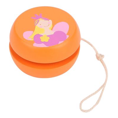Yoyo Ball Automatic Return Yoyo,Cute Cartoon Pattern Wooden Toy Early Education Teaching Toy,Enhances Motor Skills and Hand Eye Coordination (Princess Orange)