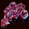 AUSTOR 7-Die DND Dice Set Handmade Sharp Edge Polyhedral Dice for Dungeons and Dragons D&D RPG MTG Table Games (Blue & Red, Copper) view 4
