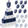 Jenaai 50 Pieces Rosh Hashana Wooden Dreidel White Blue Natural Wood Dreidels for Purim Passover Hanukkah Party Decorations Projects Crafts Family Fun (2.8 Inch) view 1