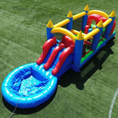 Eachup 30FT Commercial Bounce House,100% PVC Inflatable Obstacle Course Bounce House for Big Kids Adult with Dual Racing Slides,Crawl Tunnels, Climbing,Obstacle Great for Party Backyard School Event