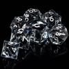 AUSTOR Liquid Core DND Dice Set, 7-Die Sharp Edge Polyhedral Dice Quicksand Handmade Resin Dices for Dungeons and Dragons RPG MTG Table Games, Black & Black, Silver view 4