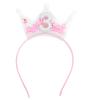 3rd Birthday Headband, Pink Glitter Three Birthday Crown for Girls Sparkling Pearl Headdress Party Celebration Outfit Decoration Accessory for Girl Toddler 3 Year Old view 1
