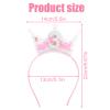 3rd Birthday Headband, Pink Glitter Three Birthday Crown for Girls Sparkling Pearl Headdress Party Celebration Outfit Decoration Accessory for Girl Toddler 3 Year Old view 2