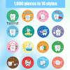 1000pcs Dental Stickers, 1.5in Round Cute Dentist Decals Tooth Fairy Stickers Reward Prize for Kids Fun Dental Decorations for Notebook Laptop Water Bottle (Style 1) view 2