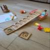 Wooden Marble Run Track Waterfall Race Machine Set Wooden Maze Board Ball Run Montessori Gift for Kids Wave Course Winding Track Toy view 4