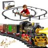 Christmas Train Set for Kids, 2-Layer Train Track Toys with Smoke, Light and Sound, DIY Building Train Tracks for Boys Ages 4-8, Classic Model Trains Gifts for Toddler 3 4 5 6 7 8 Years Old view 1