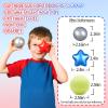 GUESVOT Ball Pit Balls Plastic Stars for Ball Pit BPA Free Plastic Balls Crush and Smash Proof Balls 100pcs 2.2" Set for Toddlers for Play Tent Tunnel (Red+Blue+Silver) view 3