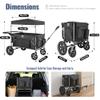 Foldable Wagons for Two Kids & Cargo, with 5-Point Harnesses,Adjustable Push/Pull Handle, Removable Sun Canopy, One-Step Locking Design, Suitable for Family Travel, Two Children Ride, Black view 2