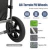 Foldable Wagons for Two Kids & Cargo, with 5-Point Harnesses,Adjustable Push/Pull Handle, Removable Sun Canopy, One-Step Locking Design, Suitable for Family Travel, Two Children Ride, Black view 3