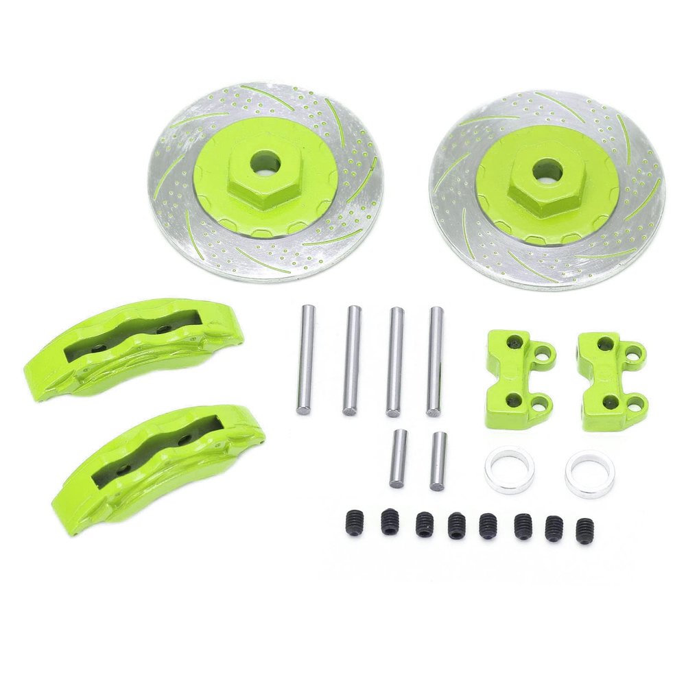 RC Brake Discs Simulation Aluminum Wheel Brake Discs for TRX6 Durable Lightweight CNC Machined 40mm Diameter 12mm Hex 2PCS (Green)