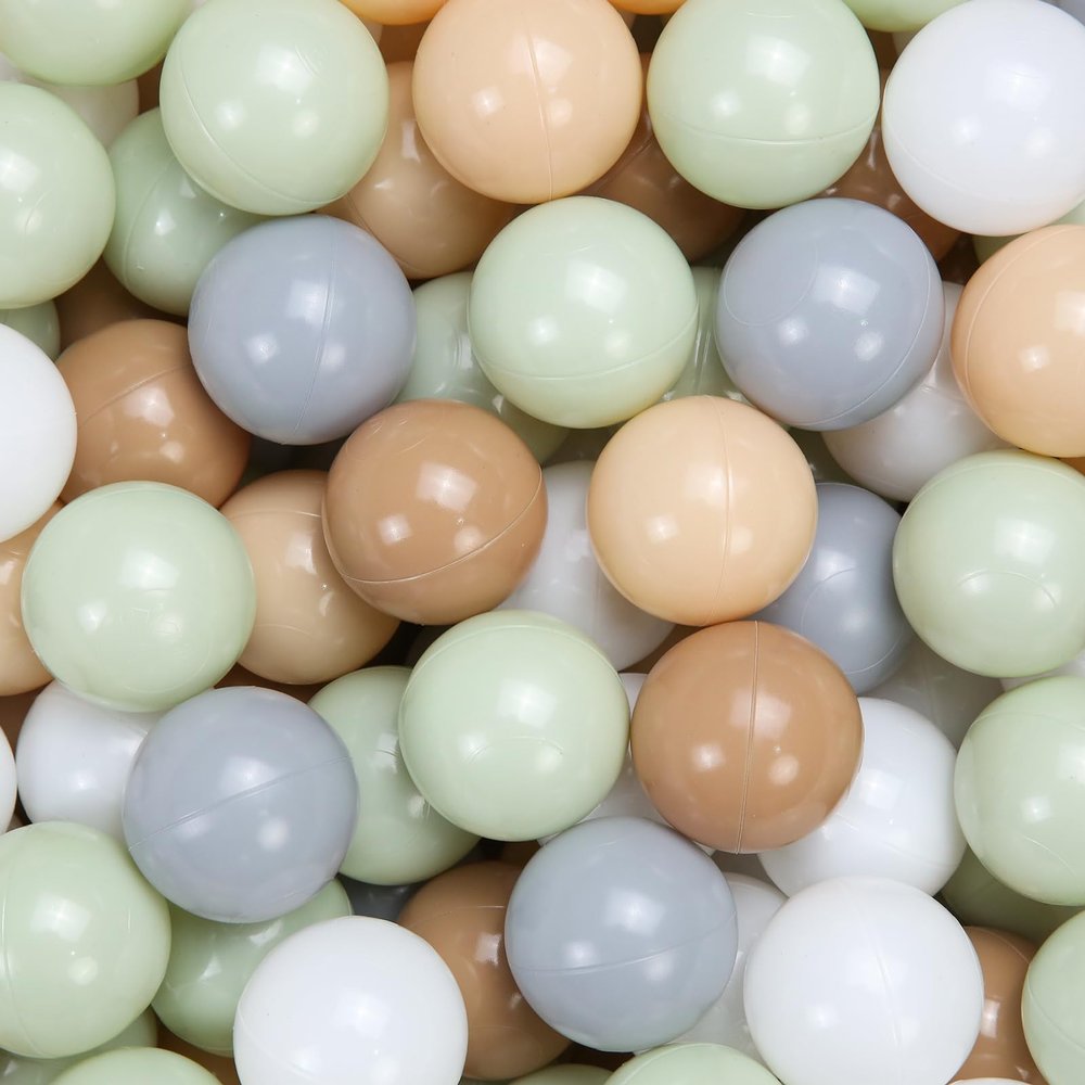 GUESVOT Ball Pit Balls for Ball Pit Phathalate BPA Free Plastic Balls Crush and Smash Proof Balls 100pcs 2.2" Set for Toddlers for Play Tent Tunnel (Green+White+Gray)