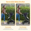2 in 1 Bassinet Stroller for Infant and Newborn 0-36 Months Old Babies, Lightweight Baby Stroller with Umbrella & Reversible Seat, Travel Strollers Foldable, Compact Stroller for Travel view 3