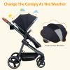2 in 1 Bassinet Stroller for Infant and Newborn 0-36 Months Old Babies, Lightweight Baby Stroller with Umbrella & Reversible Seat, Travel Strollers Foldable, Compact Stroller for Travel view 4