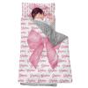 Personalized Girls Nap Mat - Custom Name Toddler Sleeping Bag with Pillow and Blanket for Daycare Preschool, Kids Sleeping Mat for Travel Camping, Easy Carry Roll Up Nap Sack Bow Pink view 1