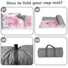 Personalized Girls Nap Mat - Custom Name Toddler Sleeping Bag with Pillow and Blanket for Daycare Preschool, Kids Sleeping Mat for Travel Camping, Easy Carry Roll Up Nap Sack Bow Pink view 3