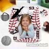 Personalized Girls Nap Mat - Custom Name Toddler Sleeping Bag with Pillow and Blanket for Daycare Preschool, Kids Sleeping Mat for Travel Camping, Easy Carry Roll Up Nap Sack Baseball White view 3