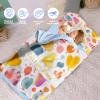 Personalized Girls Nap Mat - Custom Name Toddler Sleeping Bag with Pillow and Blanket for Daycare Preschool, Kids Sleeping Mat for Travel Camping, Easy Carry Roll Up Nap Sack Colorful view 2