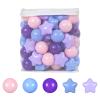 GUESVOT Ball Pit Balls Plastic Stars for Ball Pit BPA Free Plastic Balls Crush and Smash Proof Balls 100pcs 2.2" Set for Toddlers for Play Tent Tunnel (Blue+Purple+Pink) view 2