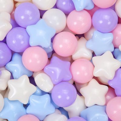 GUESVOT Ball Pit Balls Plastic Stars for Ball Pit BPA Free Plastic Balls Crush and Smash Proof Balls 100pcs 2.2" Set for Toddlers for Play Tent Tunnel (Pink+Beige+Purple)