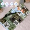 Personalized Girls Nap Mat - Custom Name Toddler Sleeping Bag with Pillow and Blanket for Daycare Preschool, Kids Sleeping Mat for Travel Camping, Easy Carry Roll Up Nap Sack Forest Green view 2