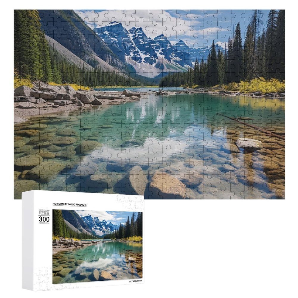 Jigsaw Puzzles 300/500/1000 Pieces Custom Puzzle from Photos Personalized Wooden Puzzle for Adults Banff National Park Travel Puzzles Gifts for Family Wedding Christmas Birthday